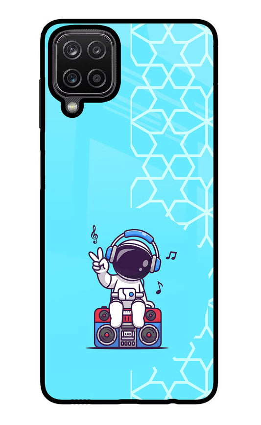 Cute Astronaut Chilling Samsung M12/F12 Glass Case