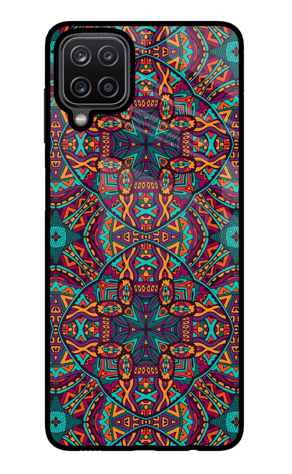 Colour Mandala Samsung M12/F12 Glass Case Back Cover by Casekaro