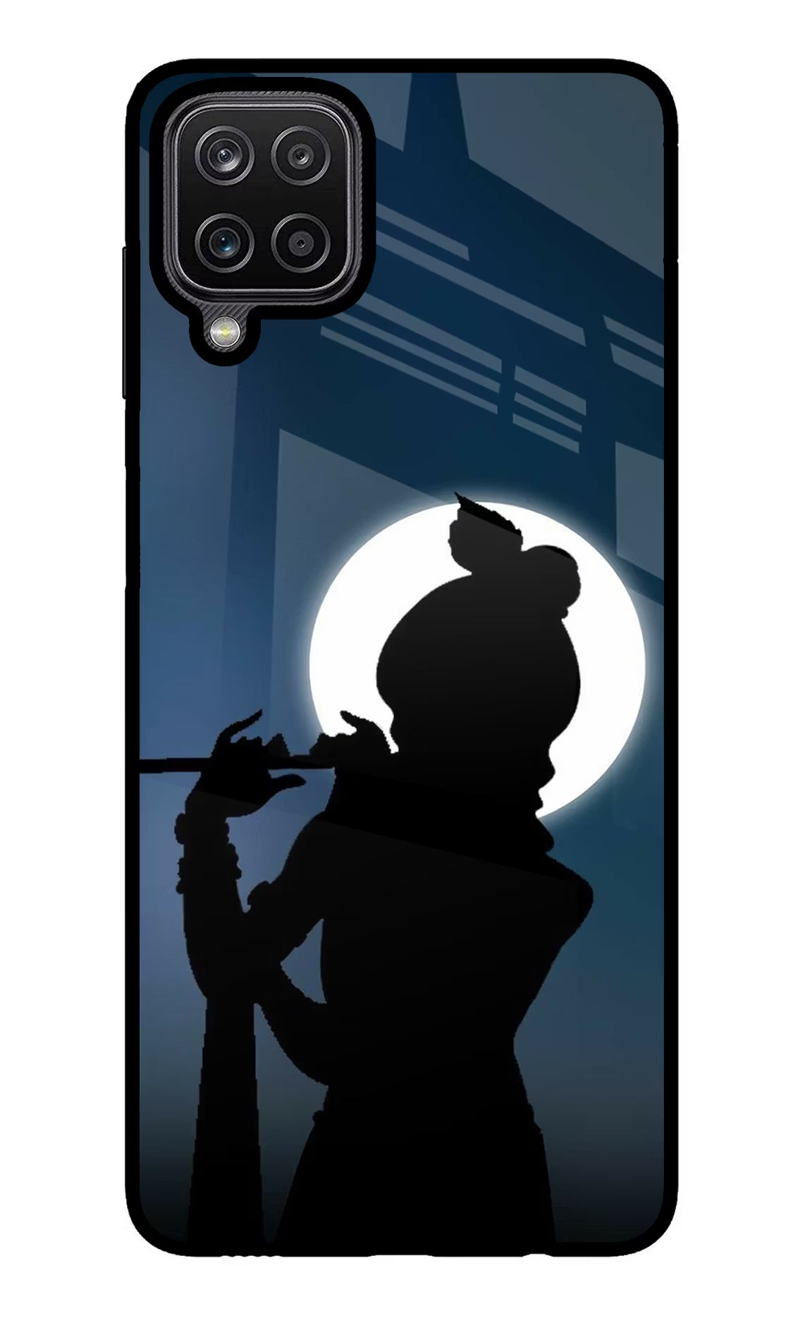 Shri Krishna Silhouette Samsung M12/F12 Glass Case Back Cover by Casekaro