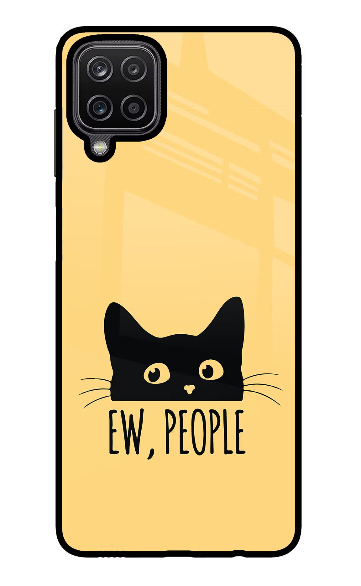 Ew People Catitude Samsung M12/F12 Glass Case Back Cover by Casekaro