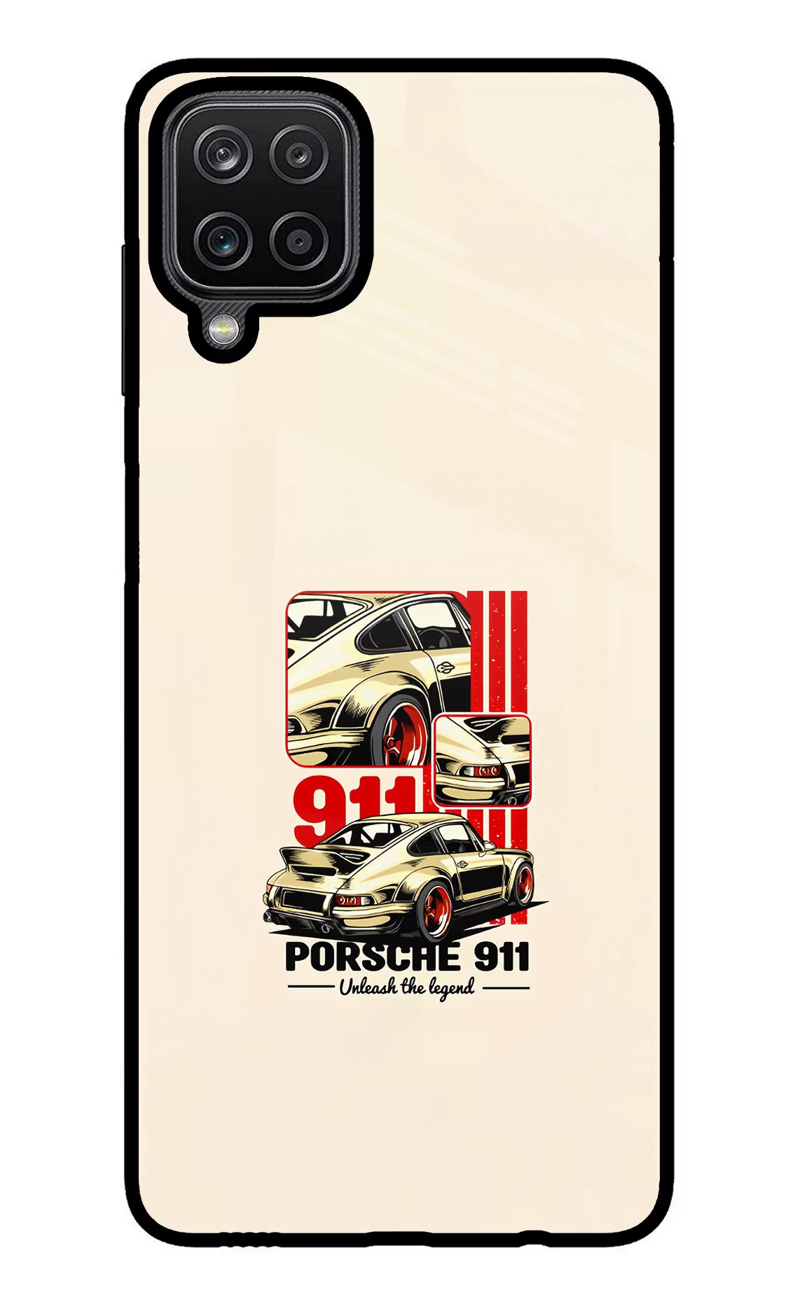 Classic Porsche 911 Samsung M12/F12 Glass Case Back Cover by Casekaro