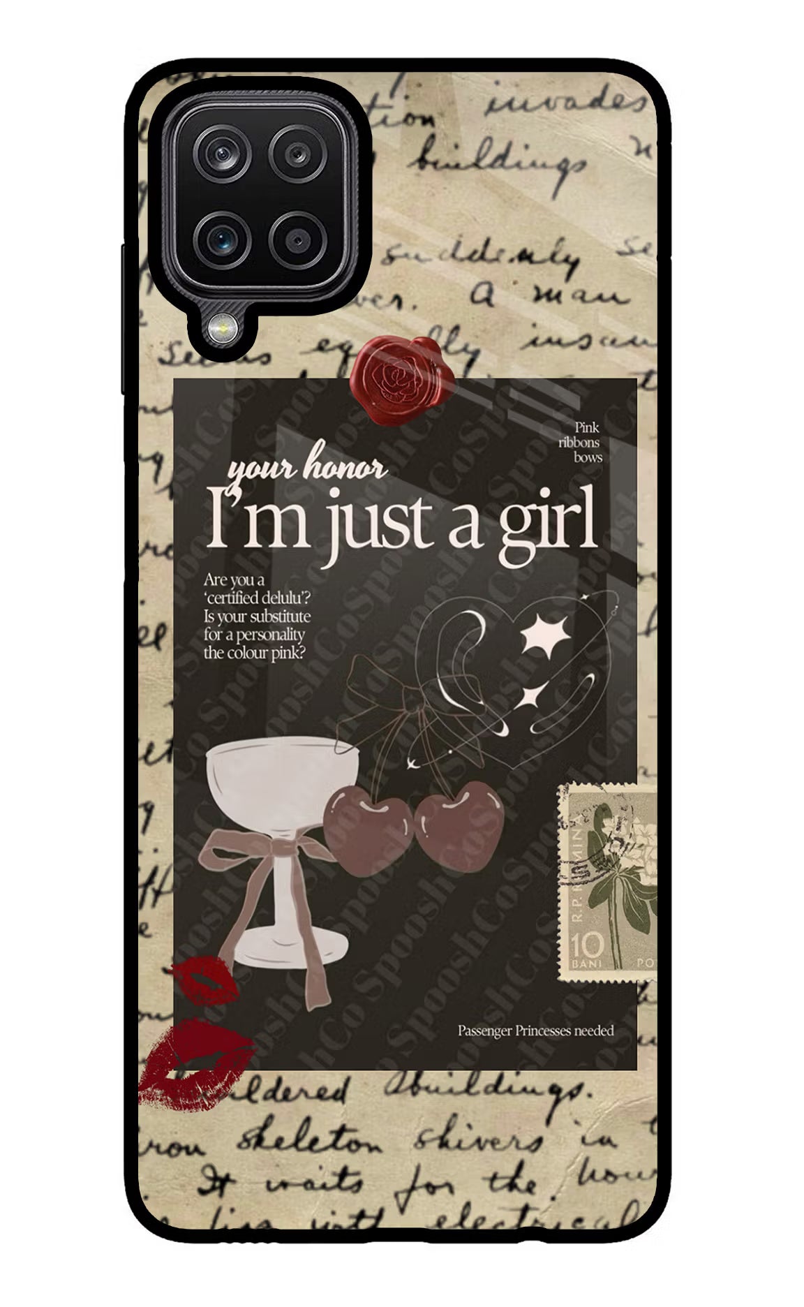I am just a girl Samsung M12/F12 Glass Case