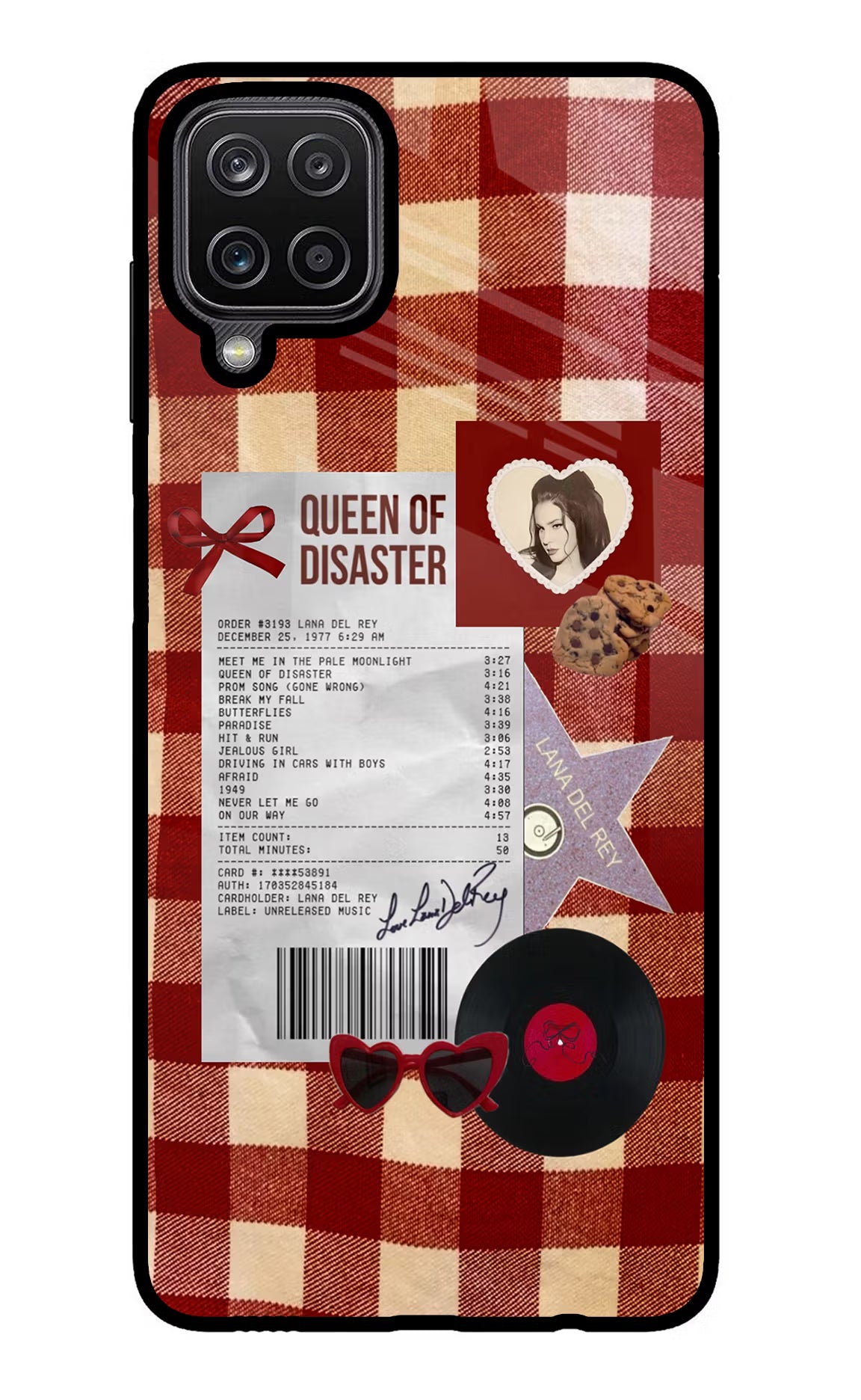 Queen of Disaster Samsung M12/F12 Glass Case Back Cover by Casekaro