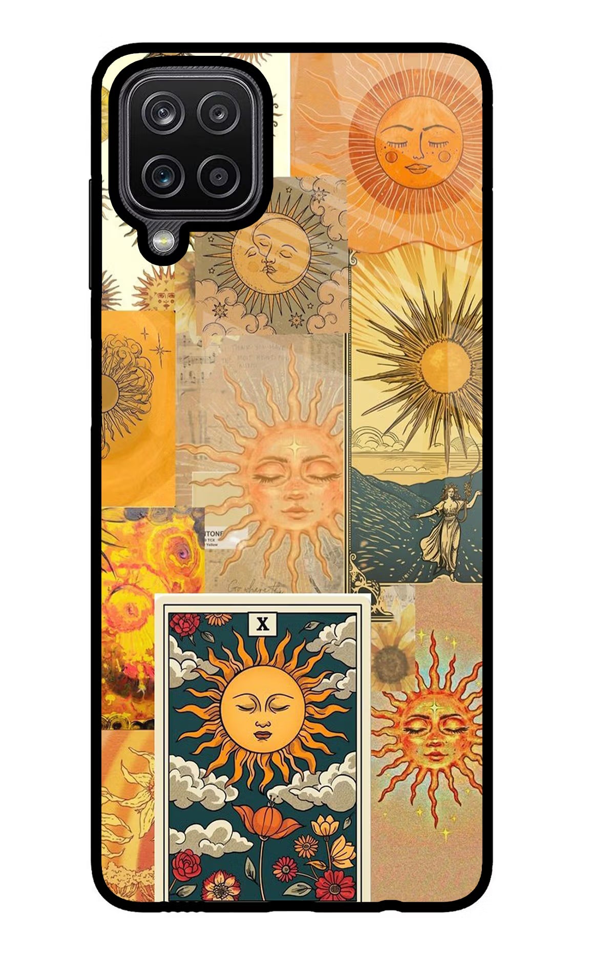 Sun Samsung M12/F12 Glass Case Back Cover by Casekaro