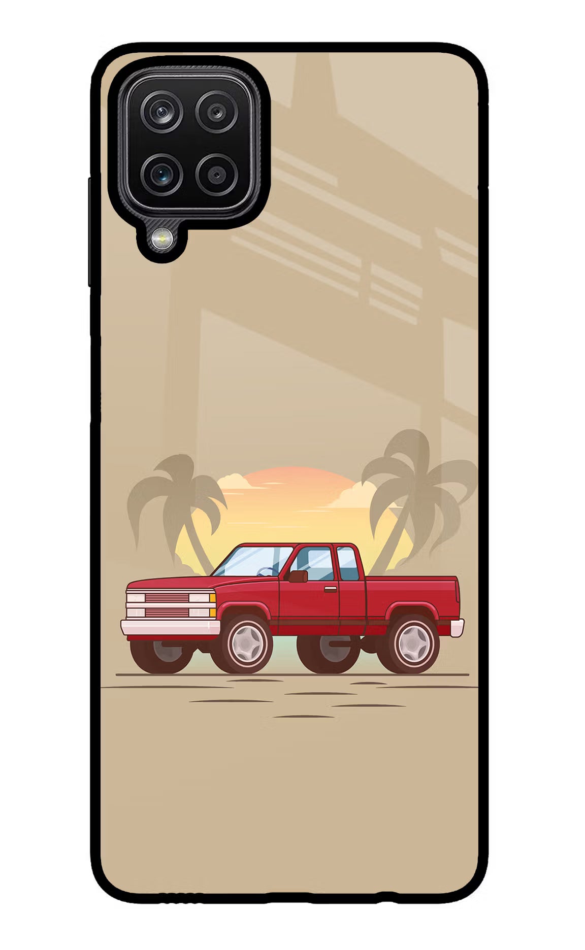 Desert Classic Drive Samsung M12/F12 Glass Case Back Cover by Casekaro