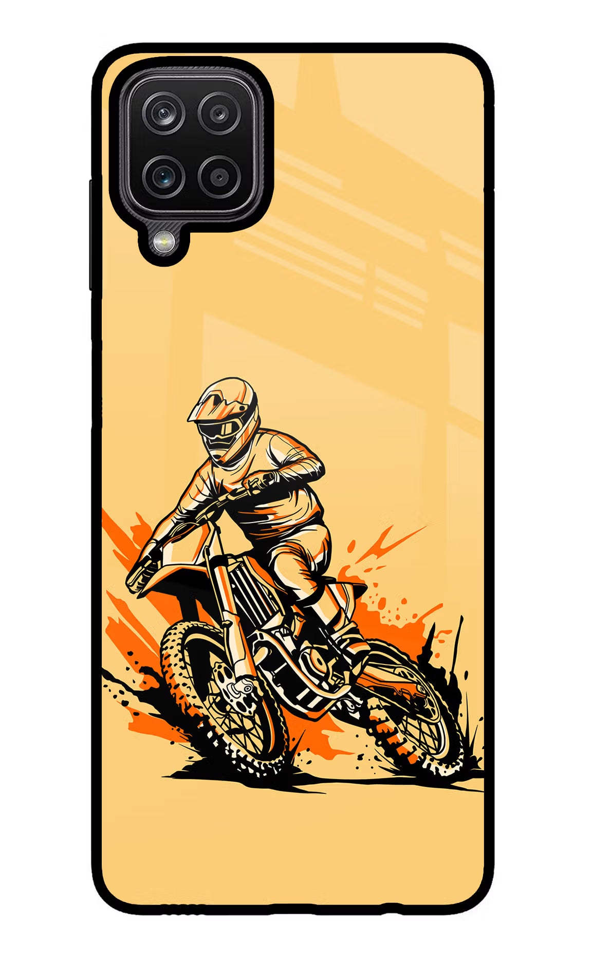 Off-Road Fury Samsung M12/F12 Glass Case Back Cover by Casekaro