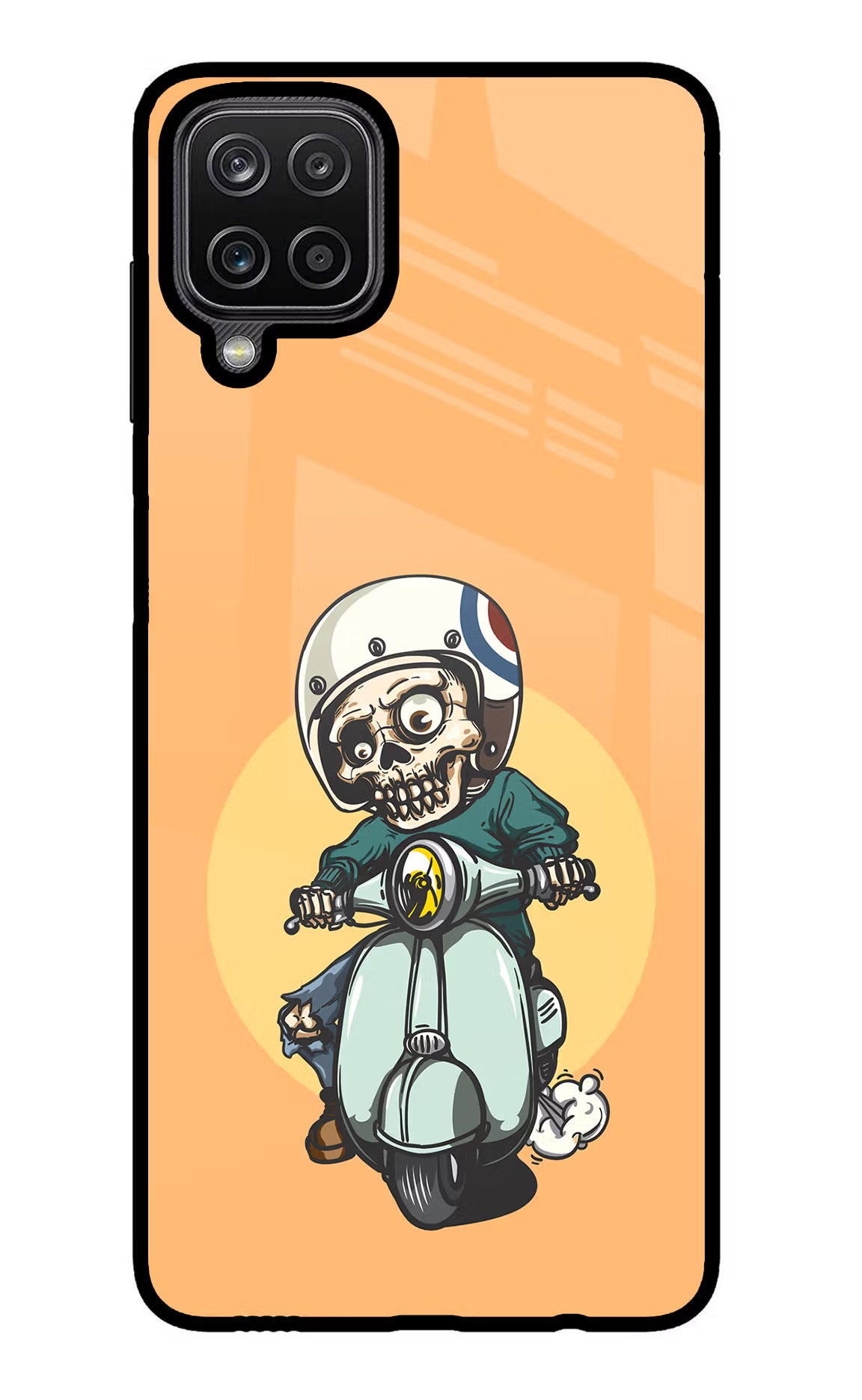 Undead Biker Samsung M12/F12 Glass Case Back Cover by Casekaro
