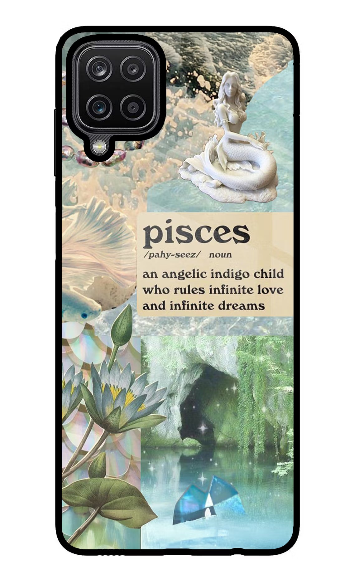 Pisces Zodiac Samsung M12/F12 Glass Case Back Cover by Casekaro