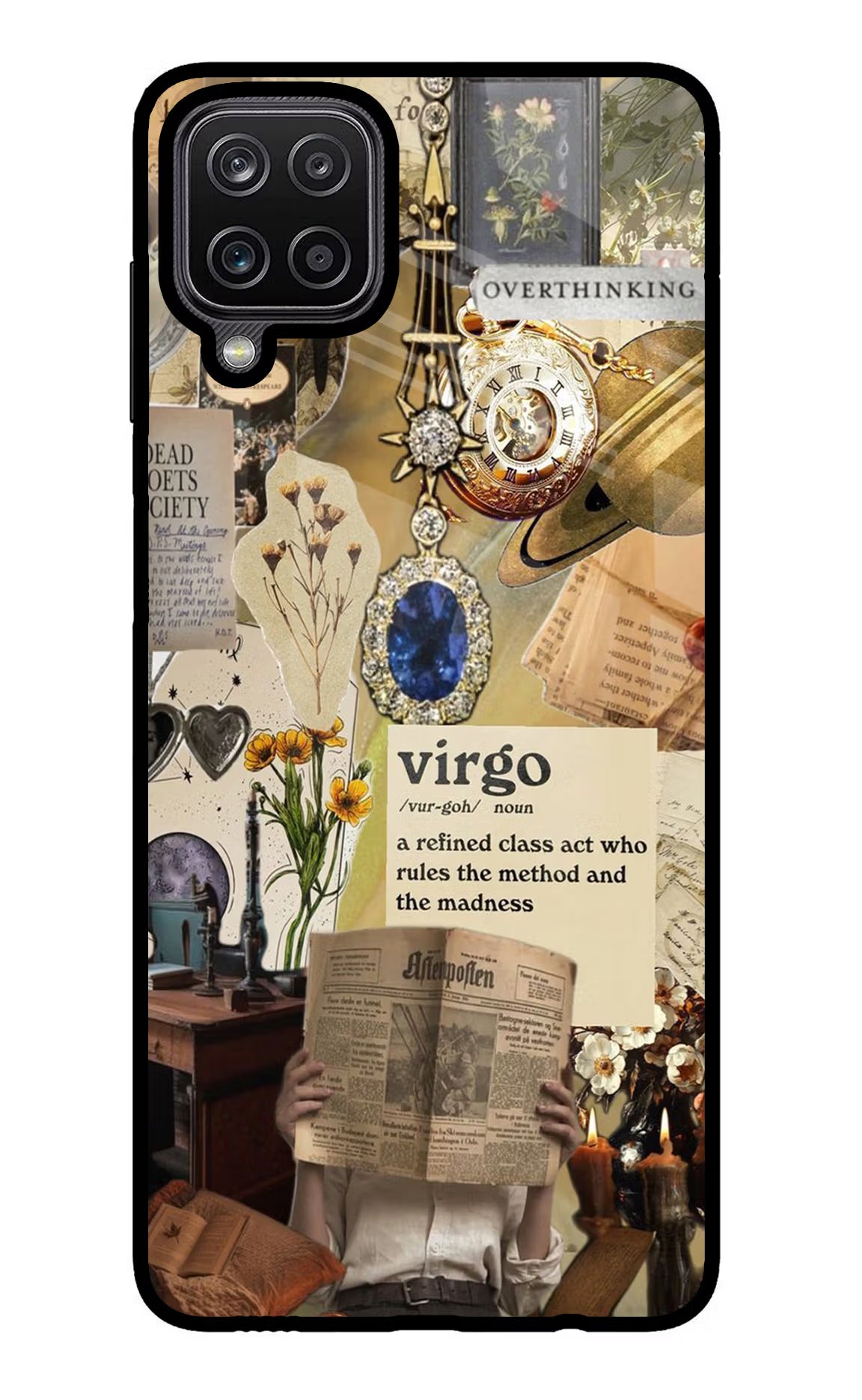 Virgo Zodiac Samsung M12/F12 Glass Case Back Cover by Casekaro