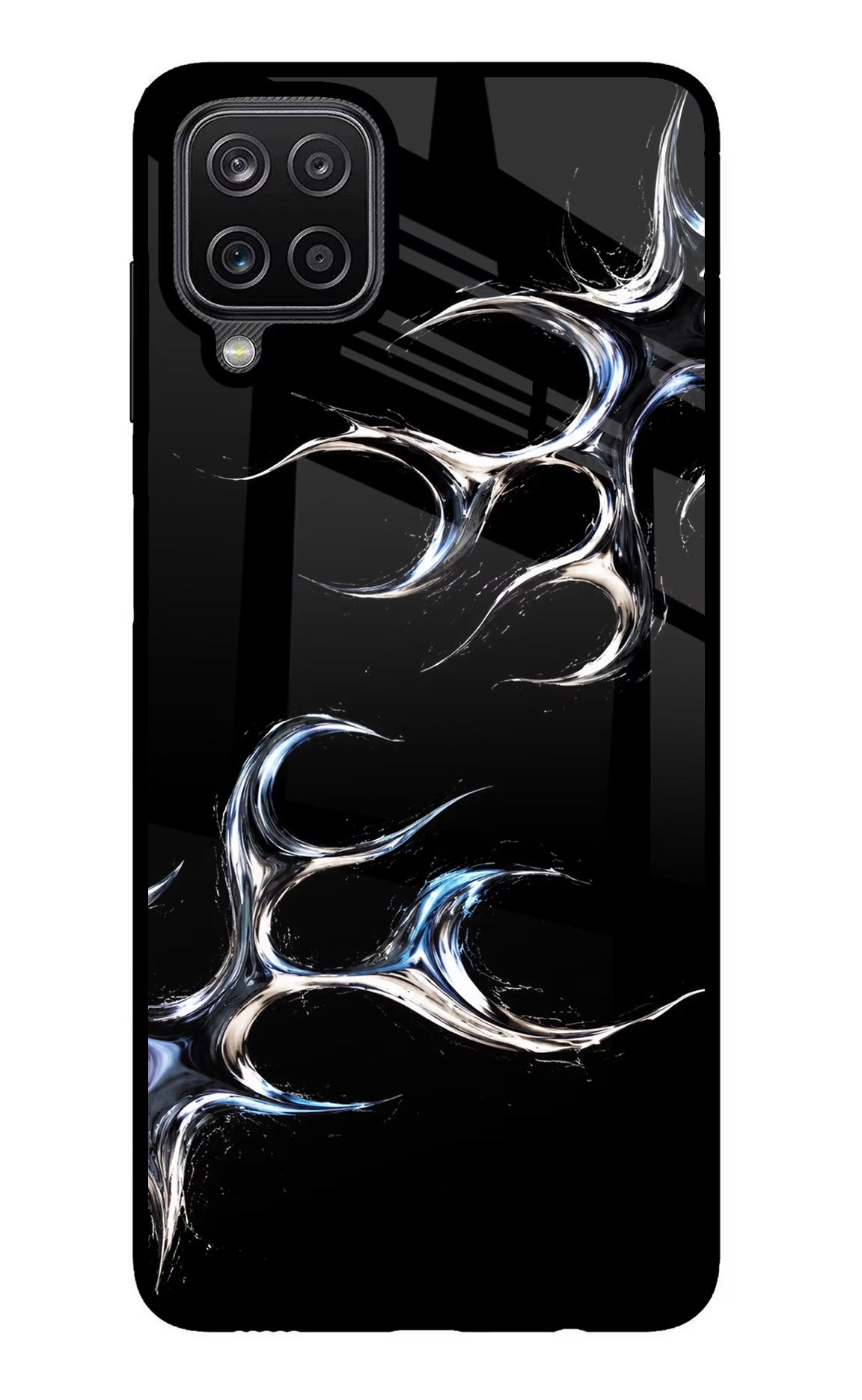 Chrome Tribal Samsung M12/F12 Glass Case Back Cover by Casekaro