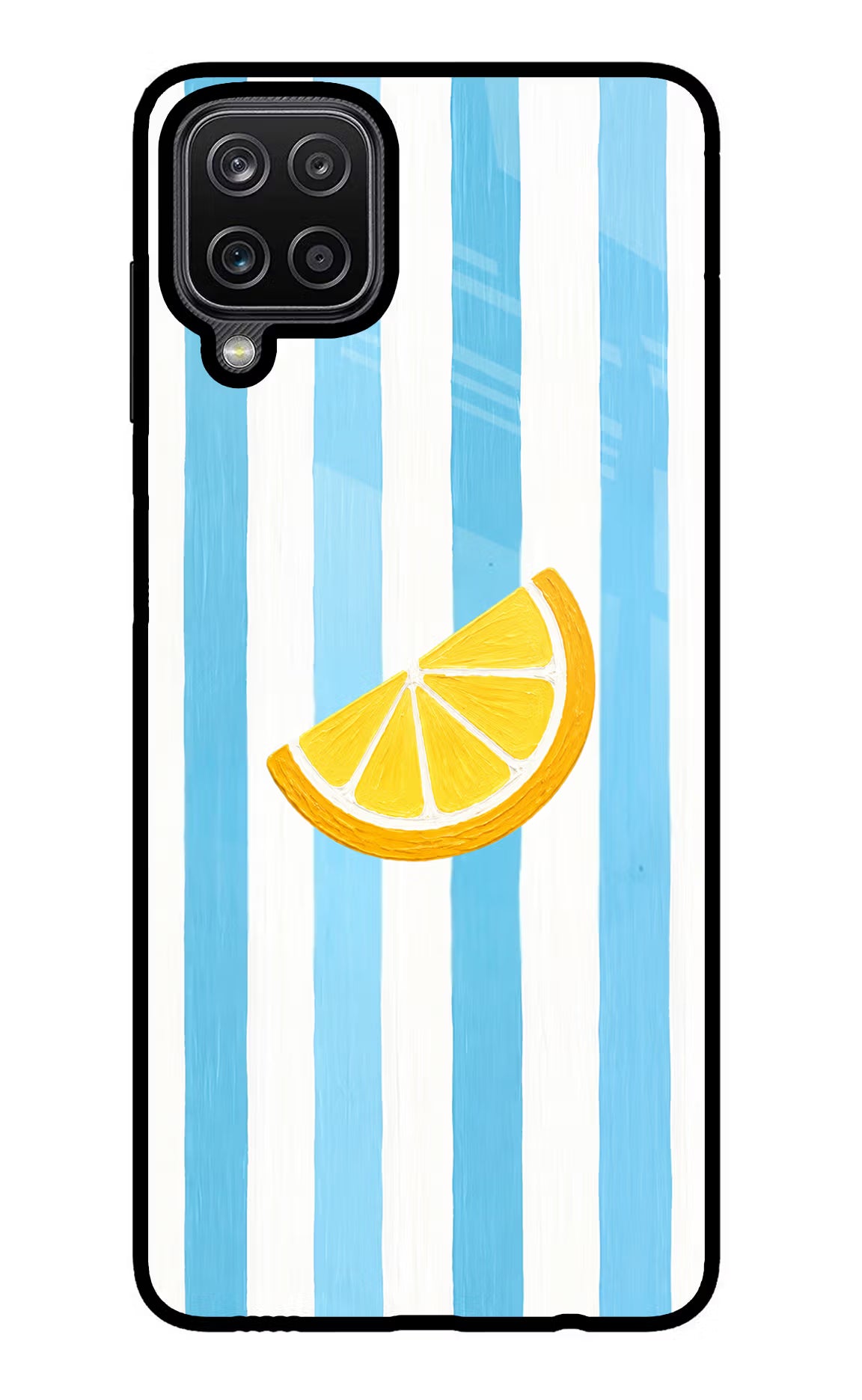 Summer Lemon Samsung M12/F12 Glass Case Back Cover by Casekaro