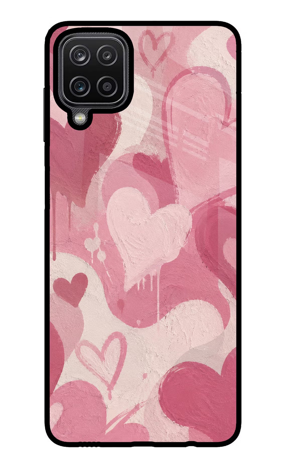 Hearty case Samsung M12/F12 Glass Case Back Cover by Casekaro