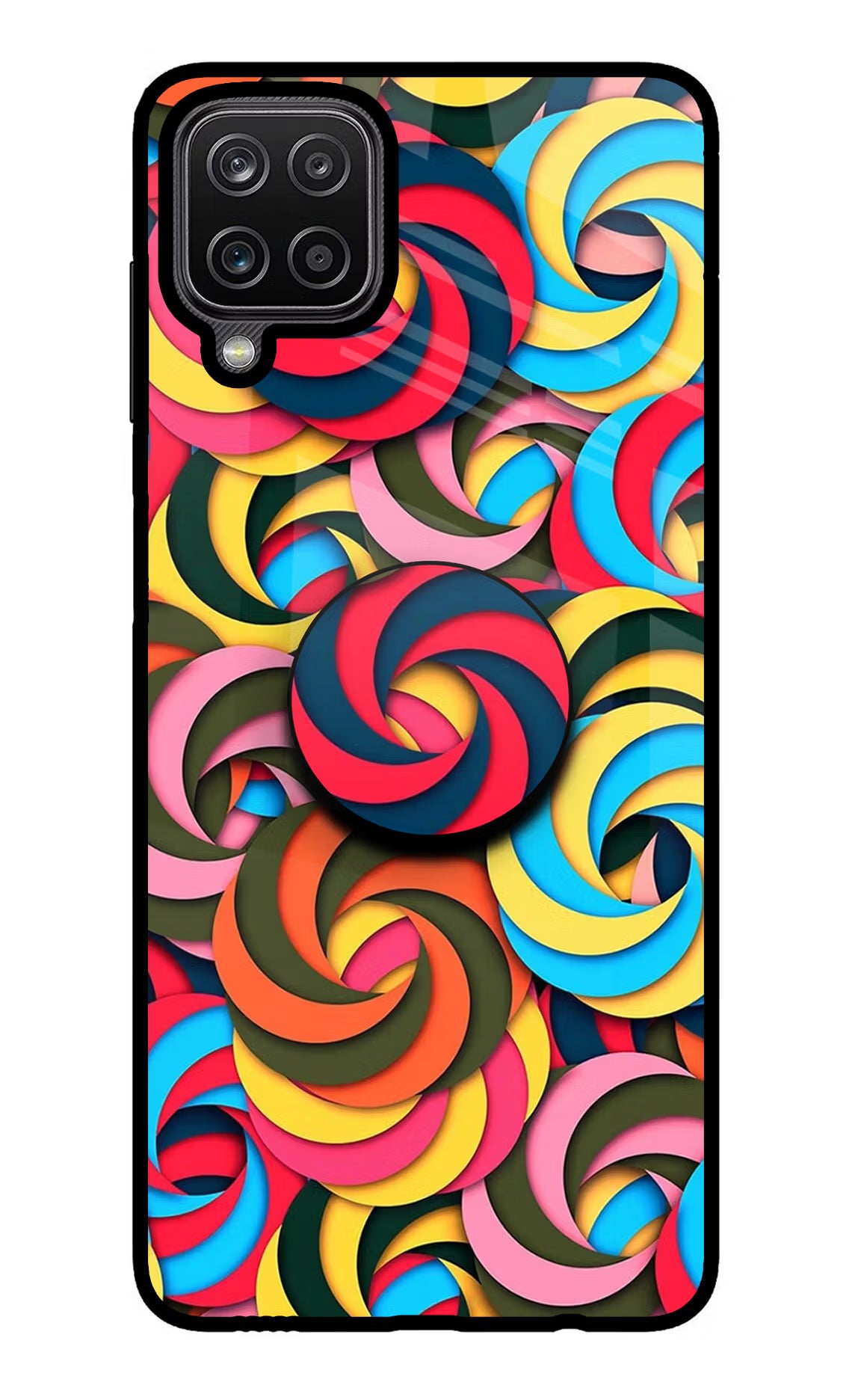 Spiral Pattern Samsung M12/F12 Pop Case by Casekaro