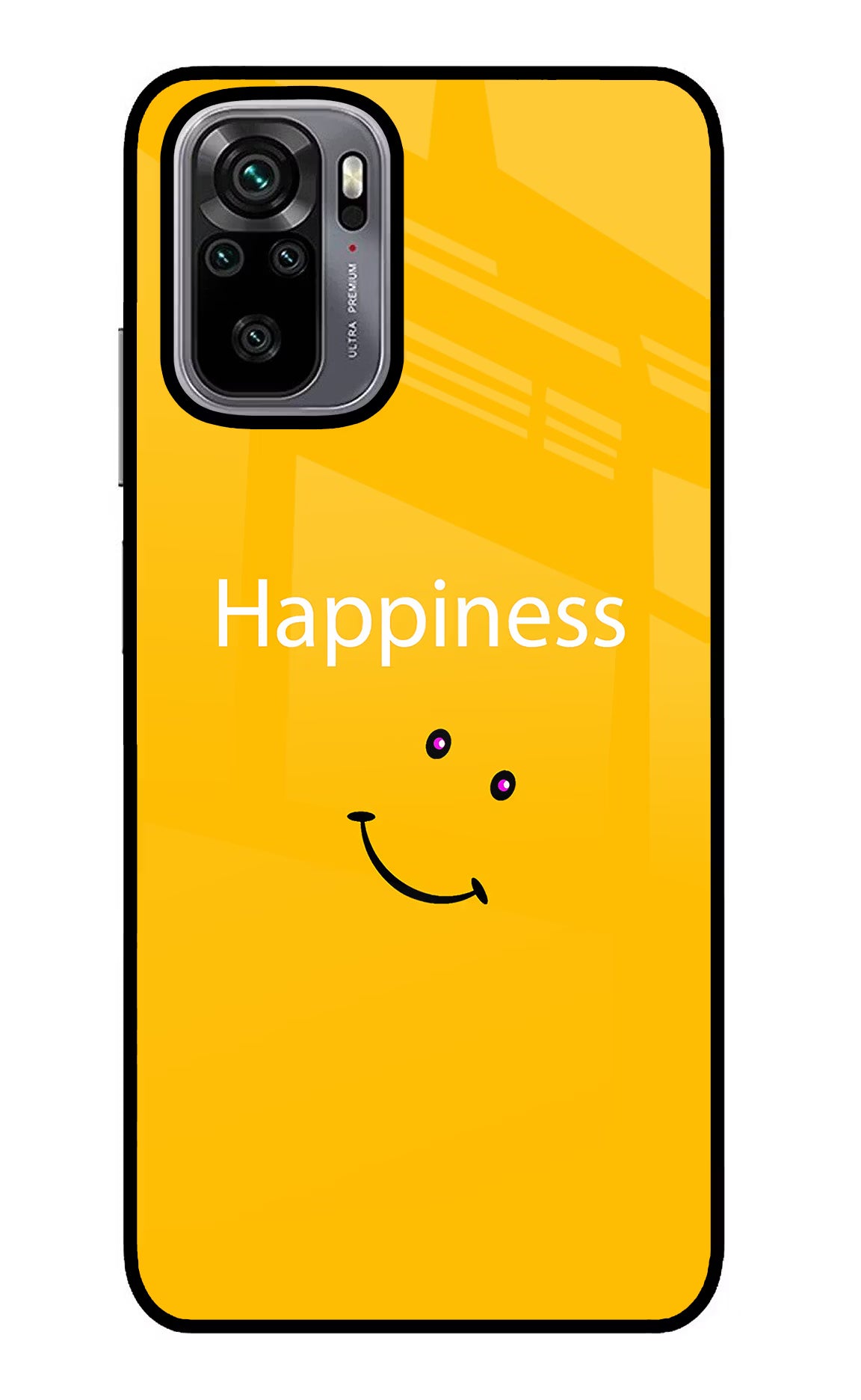 Happiness With Smiley Redmi Note 10/10S Glass Case Back Cover by Casekaro