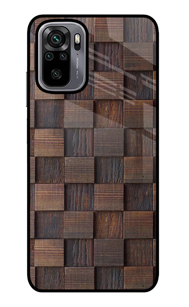 Wooden Cube Design Redmi Note 10/10S Glass Case