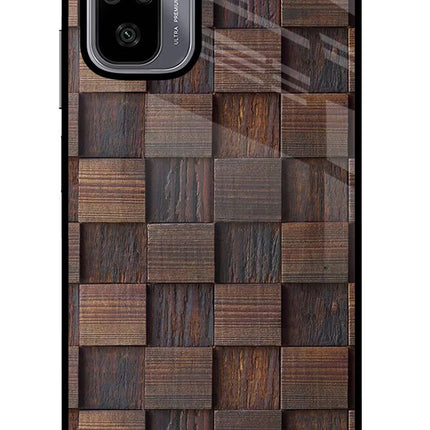 Wooden Cube Design Redmi Note 10/10S Glass Case Back Cover by Casekaro