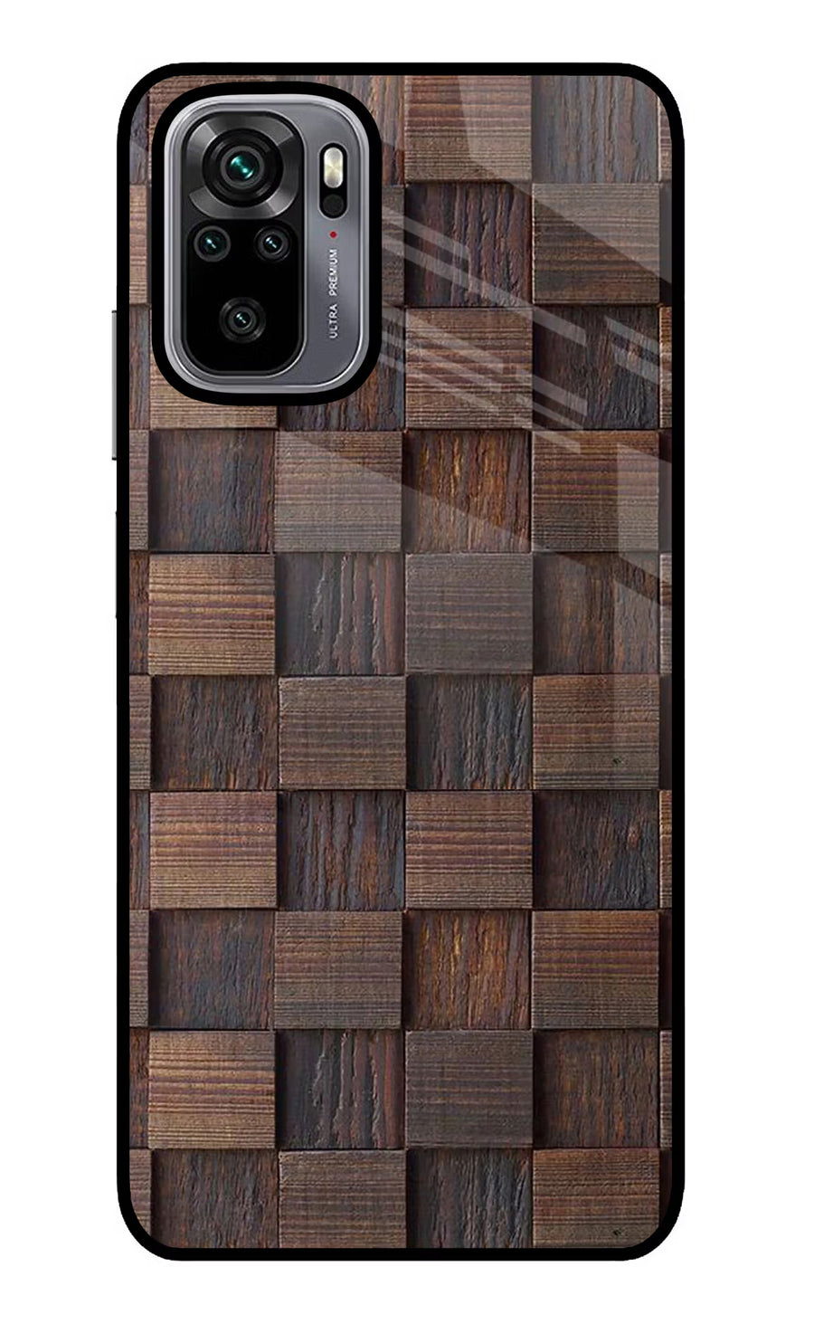 Wooden Cube Design Redmi Note 10/10S Back Cover, Metal case