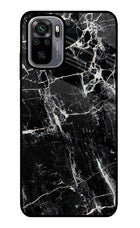 Black Marble Texture Redmi Note 10/10S Glass Case Back Cover by Casekaro