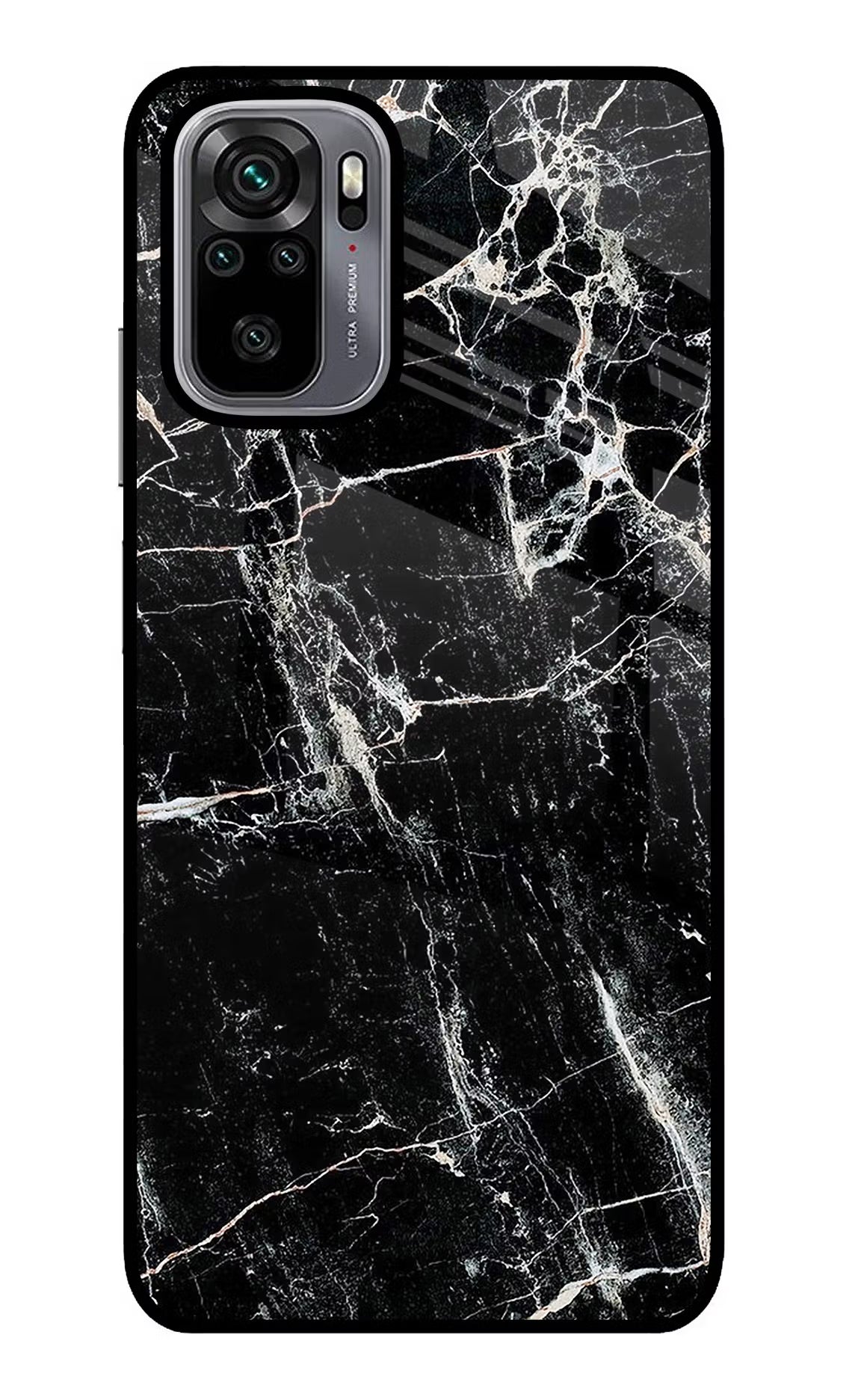 Black Marble Texture Redmi Note 10/10S Glass Case Back Cover by Casekaro