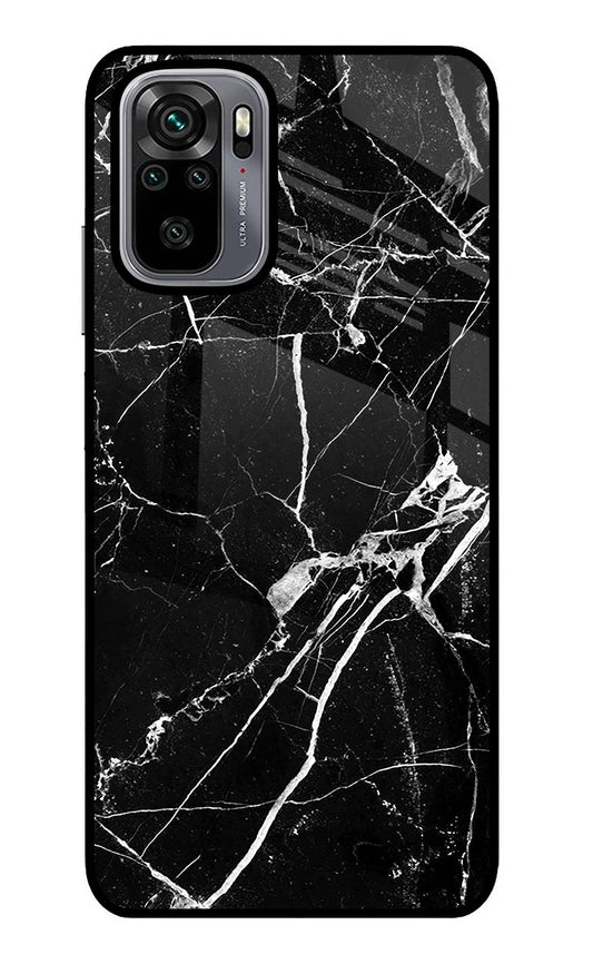 Black Marble Pattern Redmi Note 10/10S Glass Case