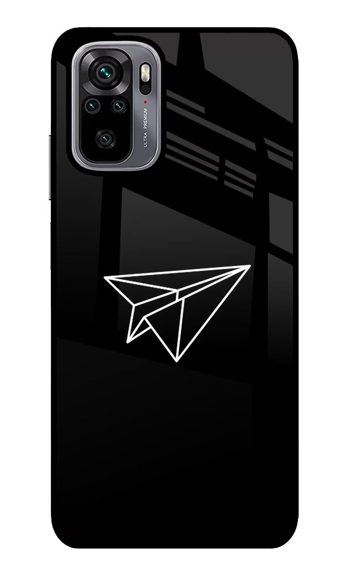 Paper Plane White Redmi Note 10/10S Glass Case Back Cover by Casekaro