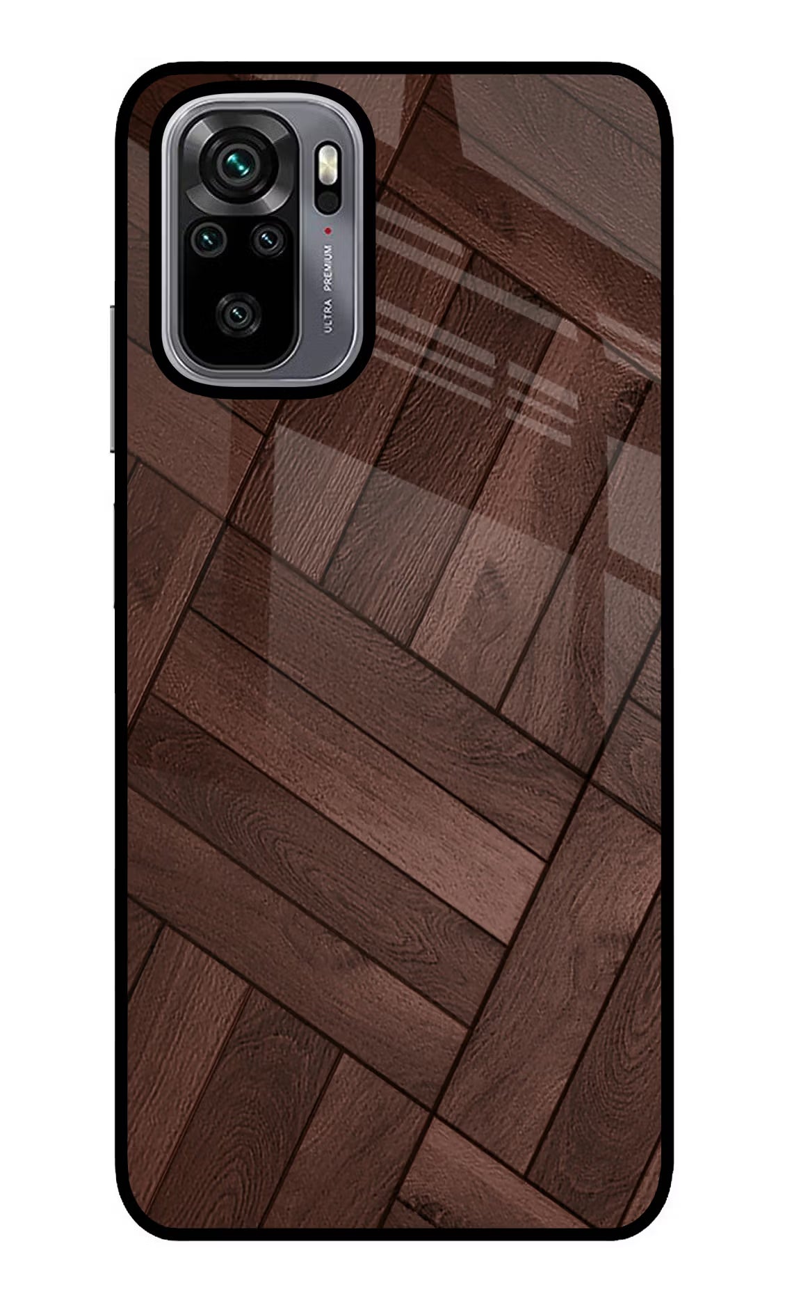 Wooden Texture Design Redmi Note 10/10S Glass Case Back Cover by Casekaro