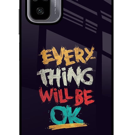 Everything Will Be Ok Redmi Note 10/10S Glass Case Back Cover by Casekaro