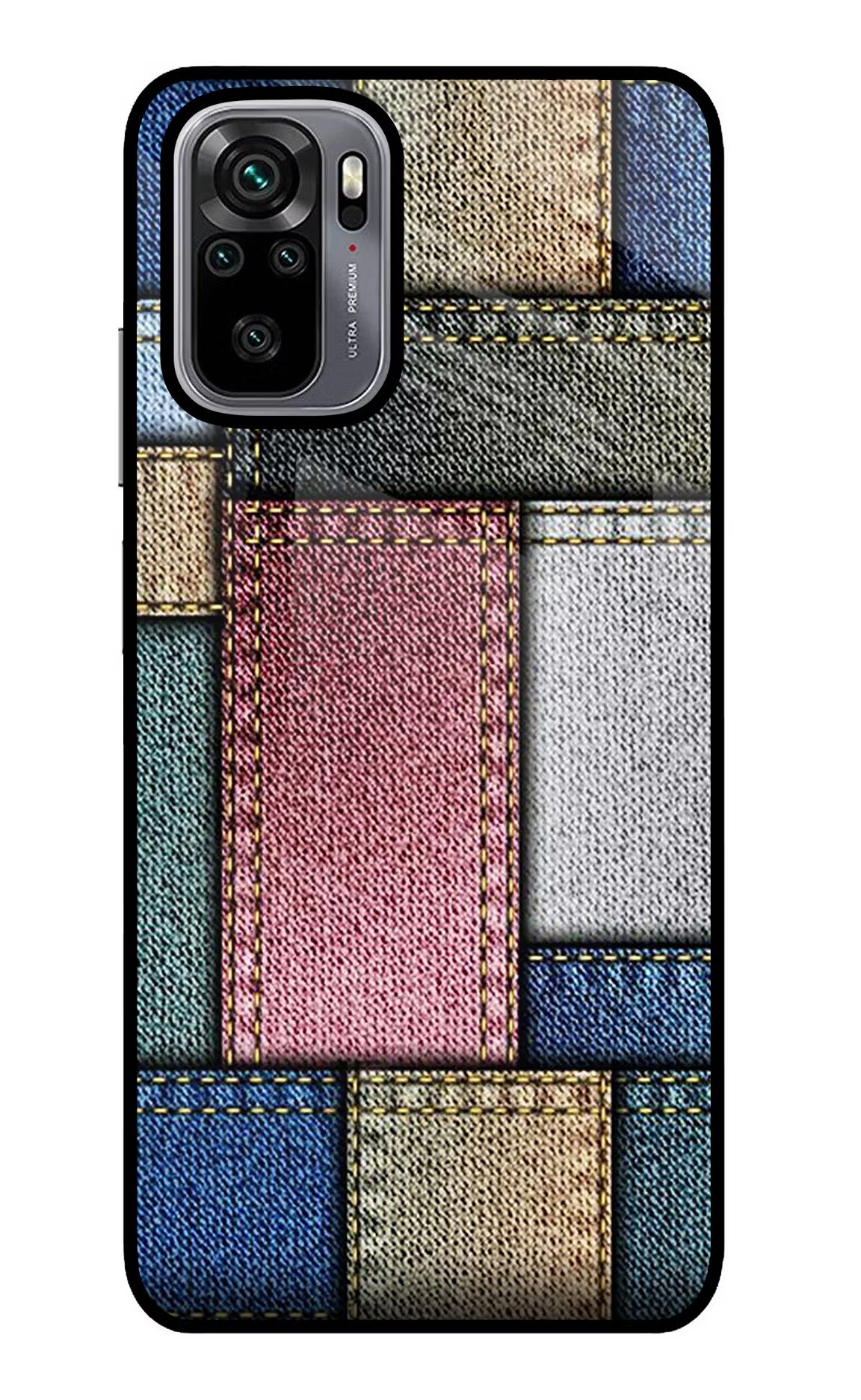 Multicolor Jeans Redmi Note 10/10S Glass Case Back Cover by Casekaro