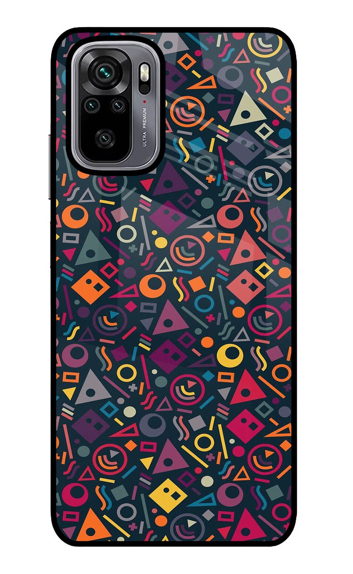 Geometric Abstract Redmi Note 10/10S Glass Case Back Cover by Casekaro