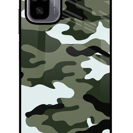 Camouflage Redmi Note 10/10S Glass Case Back Cover by Casekaro