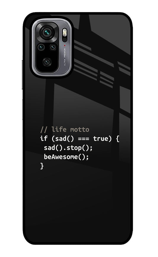 Life Motto Code Redmi Note 10/10S Glass Case