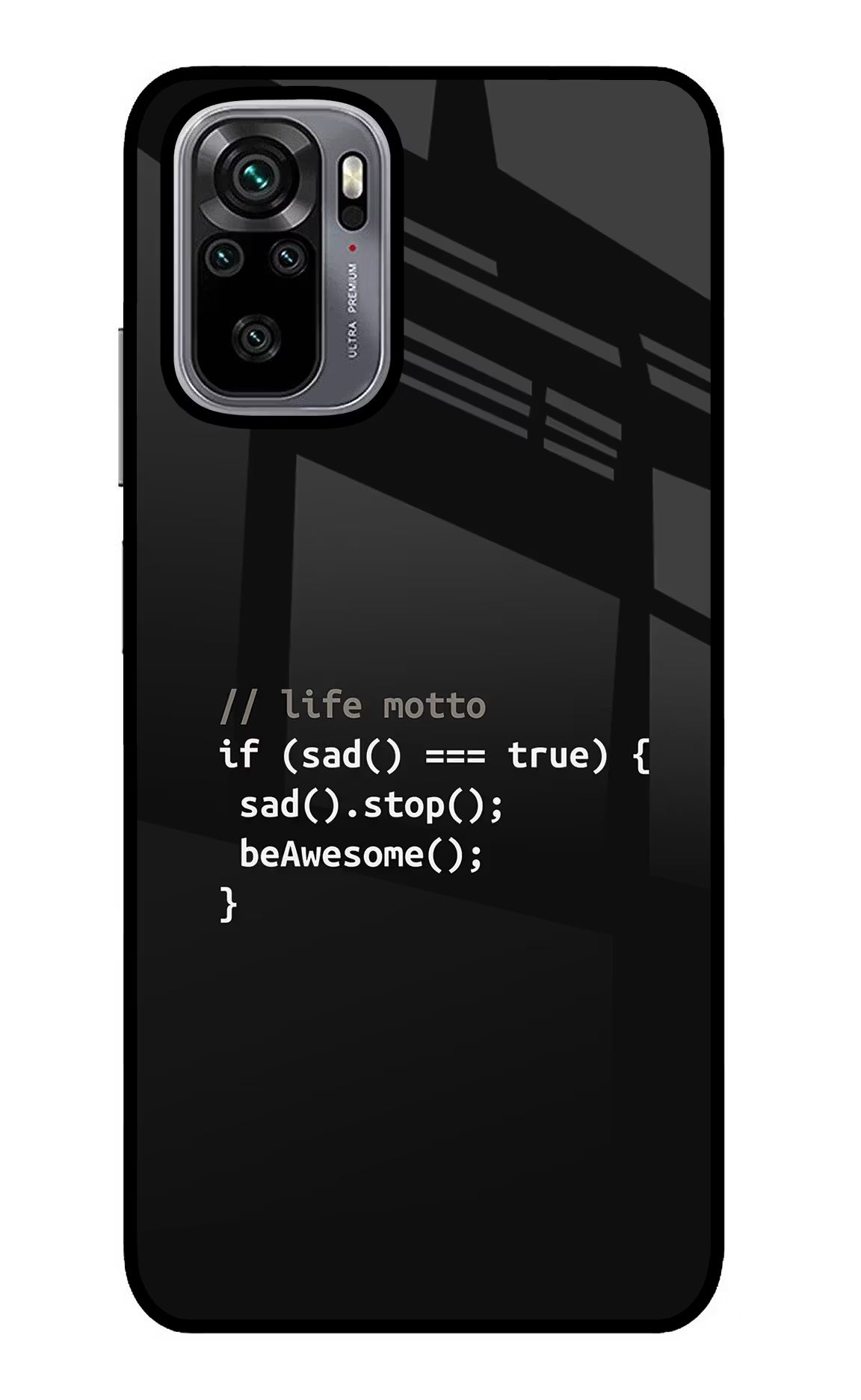Life Motto Code Redmi Note 10/10S Glass Case Back Cover by Casekaro