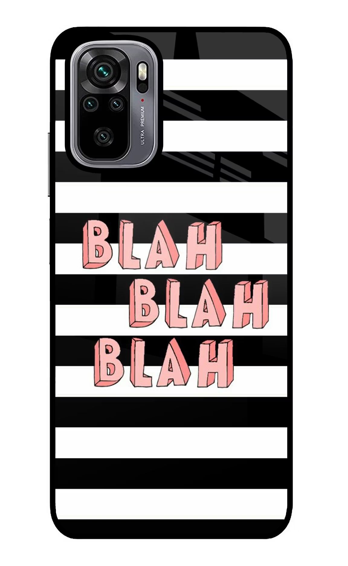 Blah Blah Blah Redmi Note 10/10S Glass Case Back Cover by Casekaro