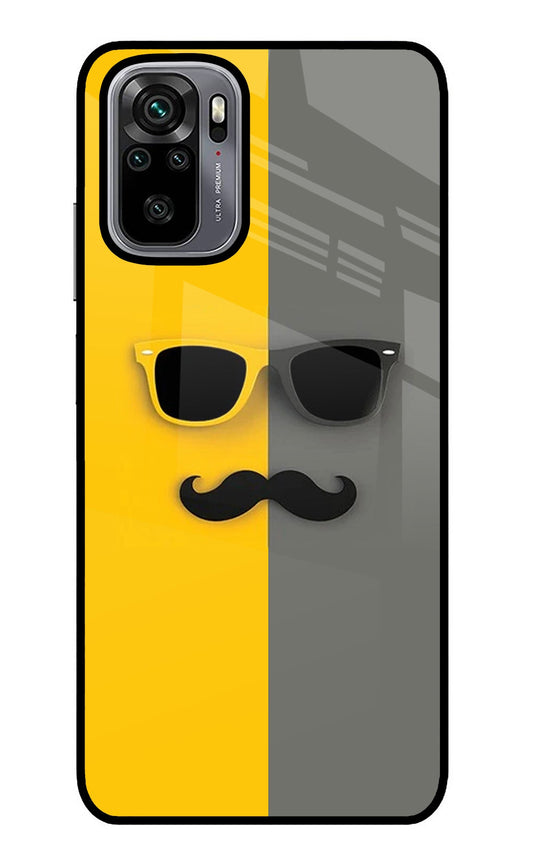 Sunglasses with Mustache Redmi Note 10/10S Glass Case