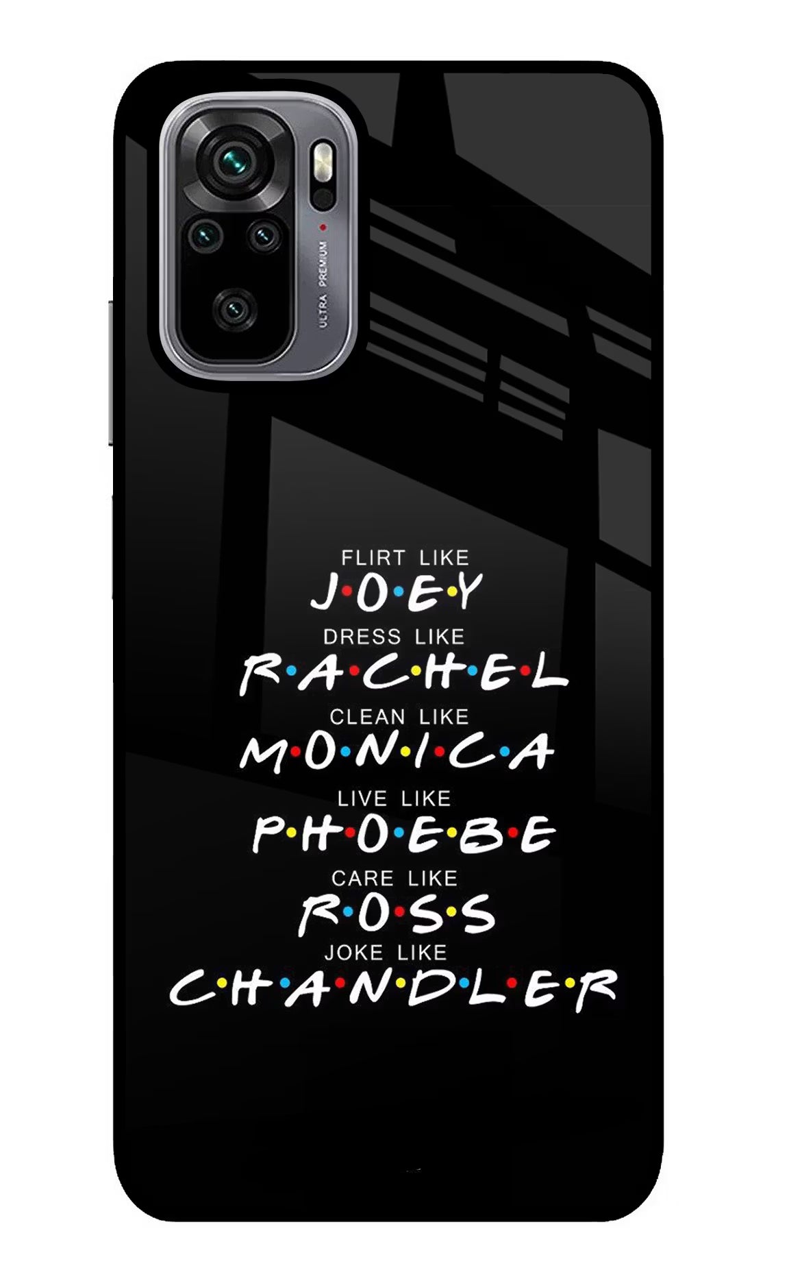 FRIENDS Character Redmi Note 10/10S Glass Case Back Cover by Casekaro