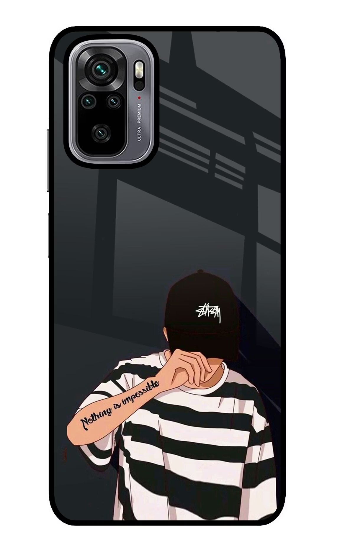 Aesthetic Boy Redmi Note 10/10S Glass Case Back Cover by Casekaro