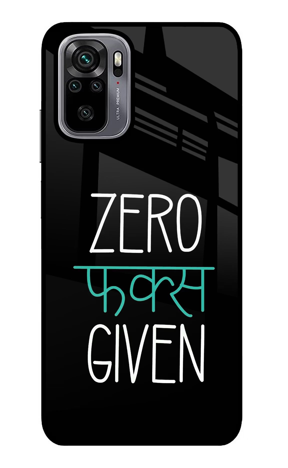 Zero Fucks Given Redmi Note 10/10S Glass Case Back Cover by Casekaro