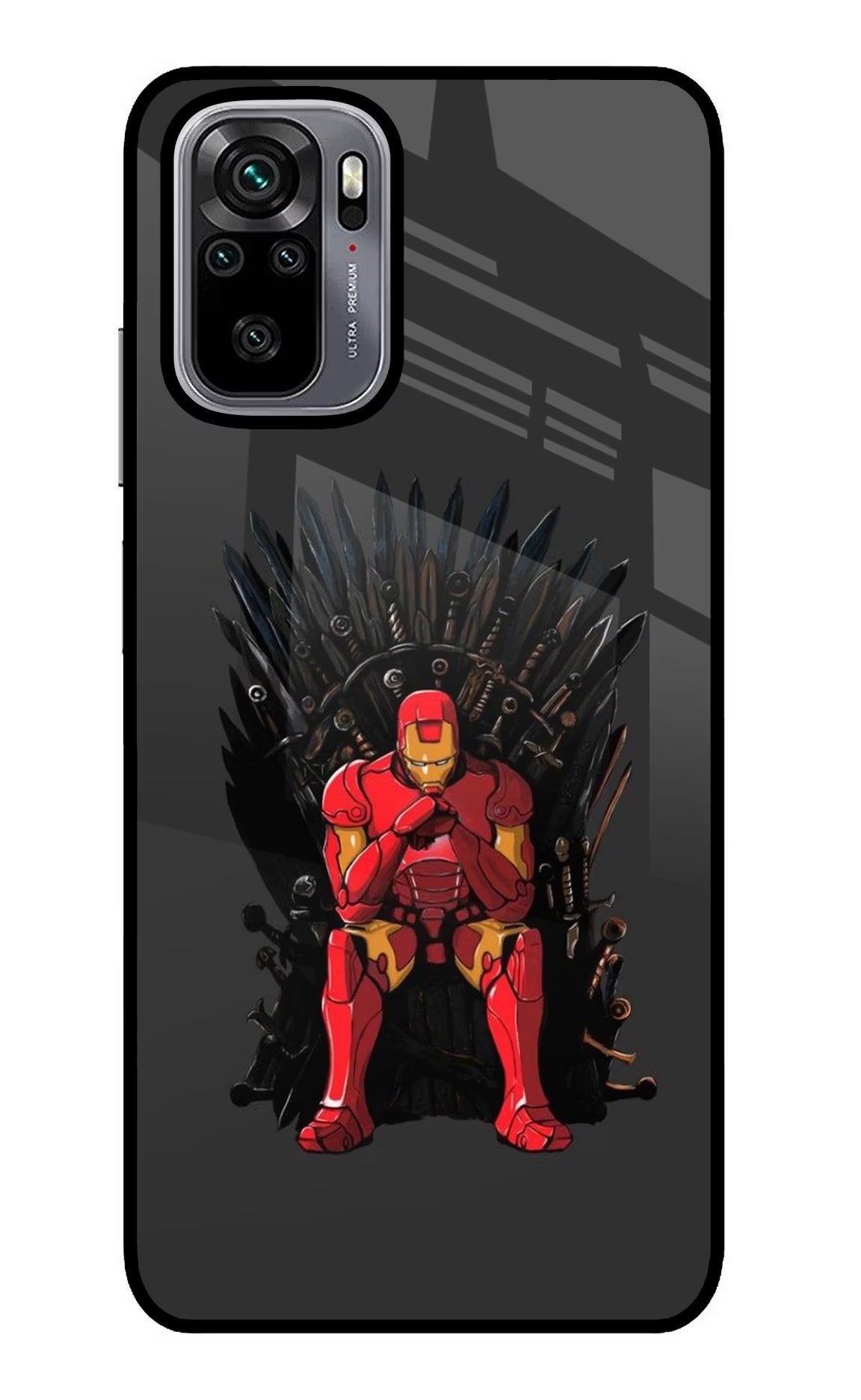 Ironman Throne Redmi Note 10/10S Glass Case Back Cover by Casekaro
