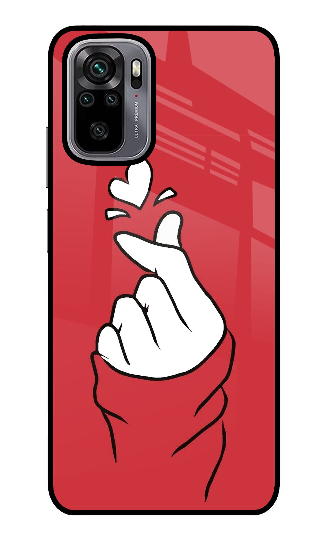 Korean Love Sign Redmi Note 10/10S Glass Case Back Cover by Casekaro