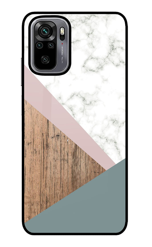 Marble wood Abstract Redmi Note 10/10S Glass Case