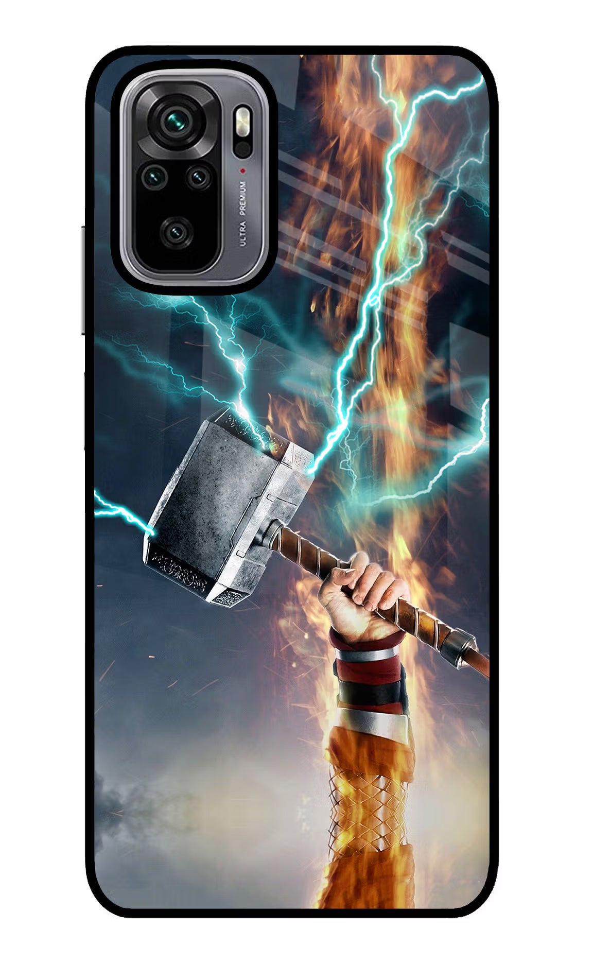 Thor Hammer Mjolnir Redmi Note 10/10S Glass Case Back Cover by Casekaro
