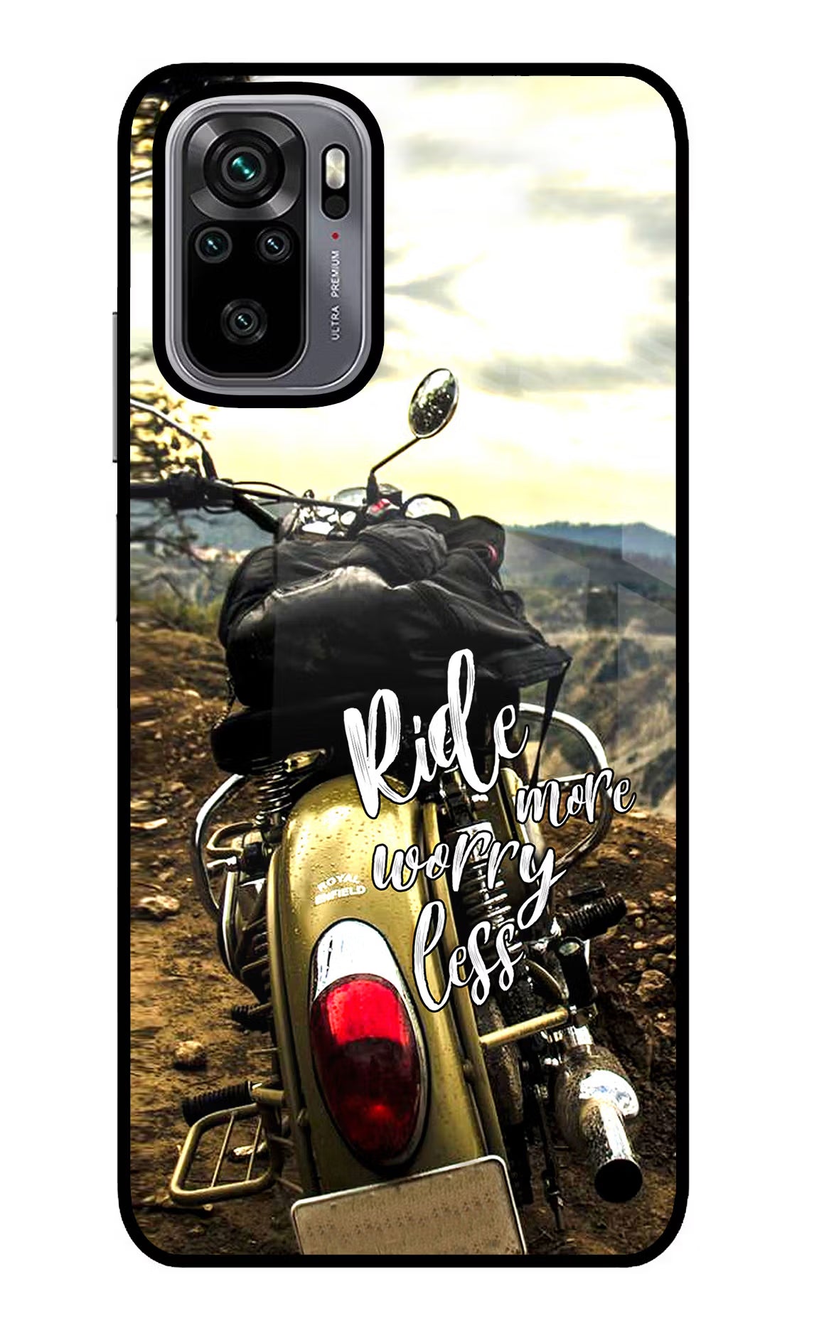 Ride More Worry Less Redmi Note 10/10S Glass Case Back Cover by Casekaro