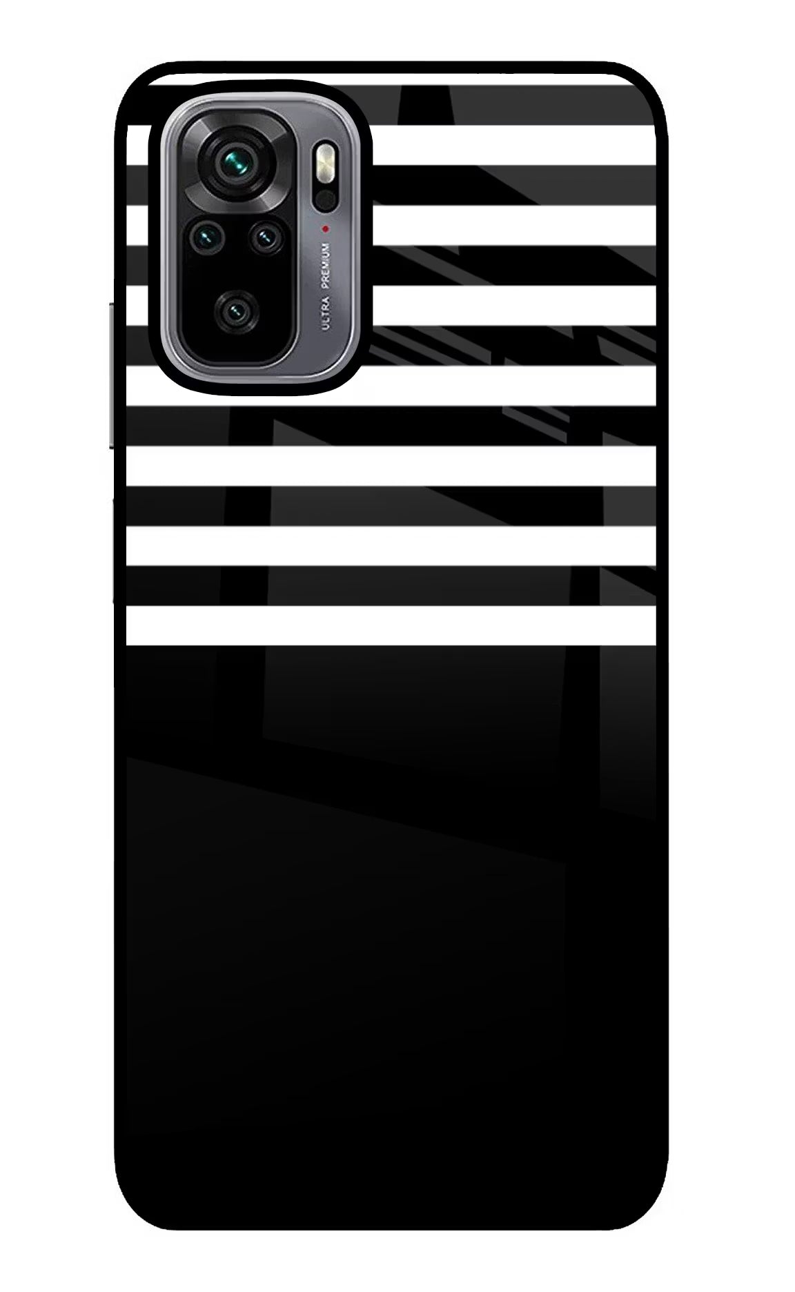 Black and White Print Redmi Note 10/10S Glass Case Back Cover by Casekaro