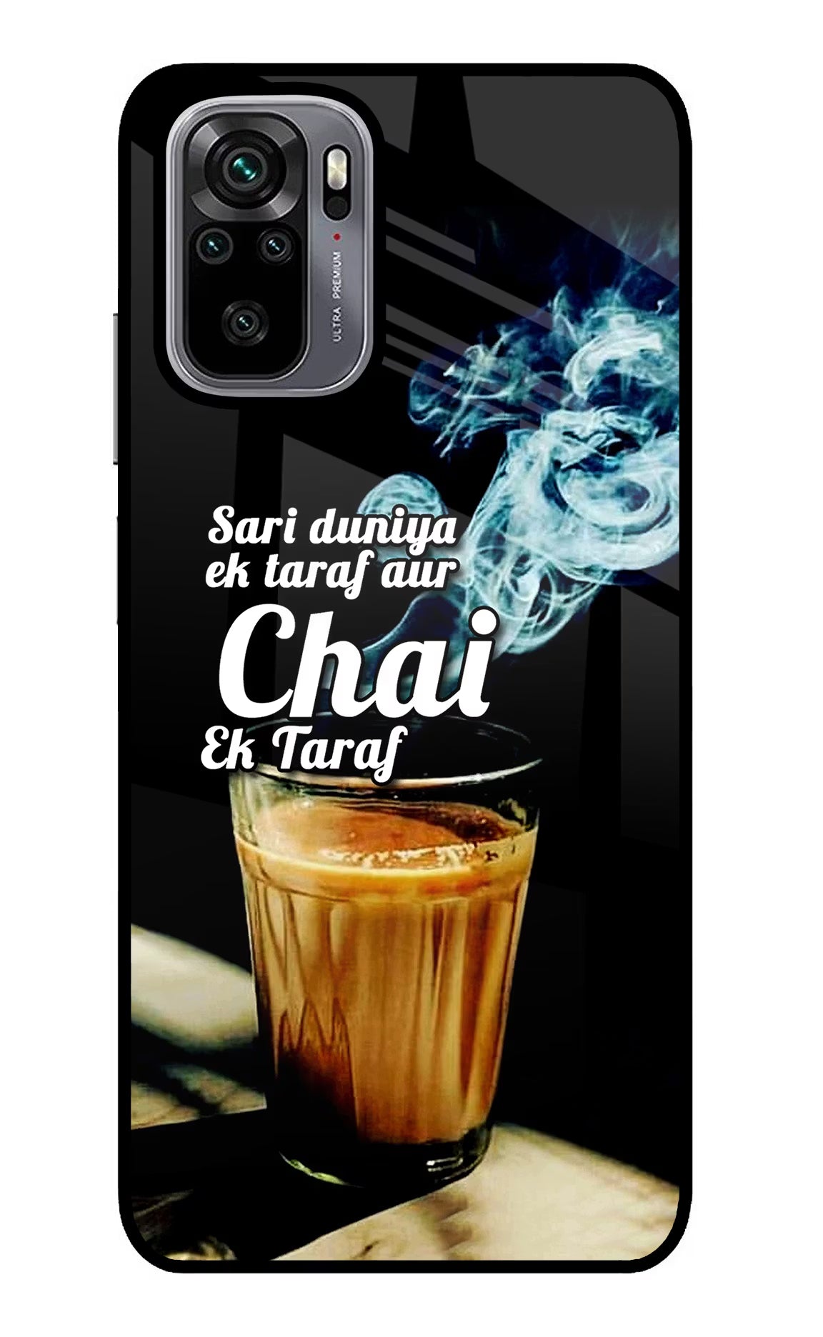 Chai Ek Taraf Quote Redmi Note 10/10S Glass Case Back Cover by Casekaro