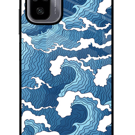 Blue Waves Redmi Note 10/10S Glass Case Back Cover by Casekaro
