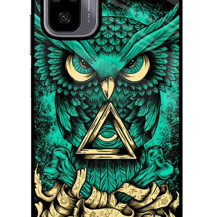 Green Owl Redmi Note 10/10S Glass Case Back Cover by Casekaro