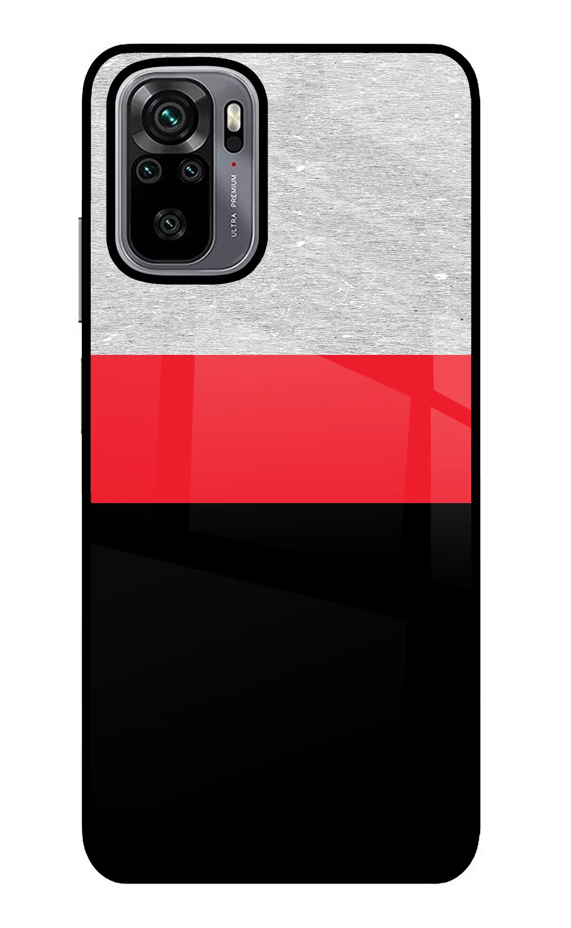 Tri Color Pattern Redmi Note 10/10S Glass Case Back Cover by Casekaro