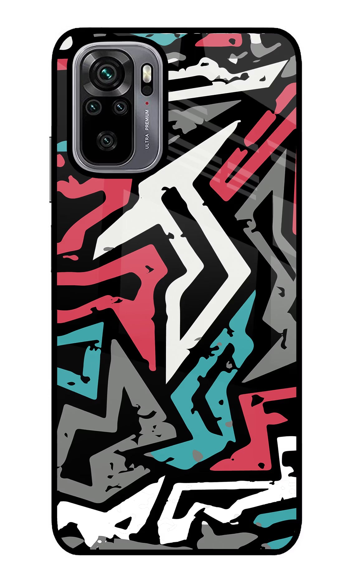 Geometric Graffiti Redmi Note 10/10S Glass Case Back Cover by Casekaro