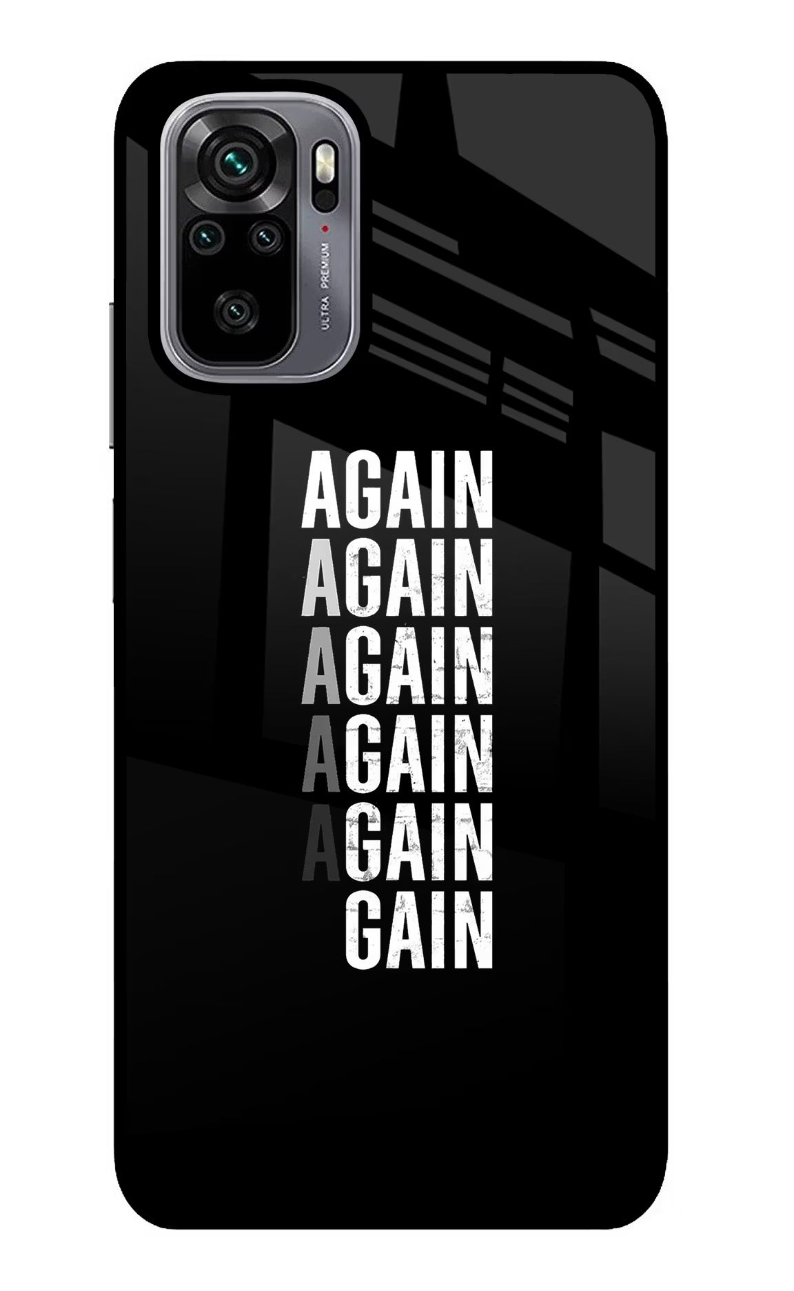 Again Again Gain Redmi Note 10/10S Glass Case Back Cover by Casekaro