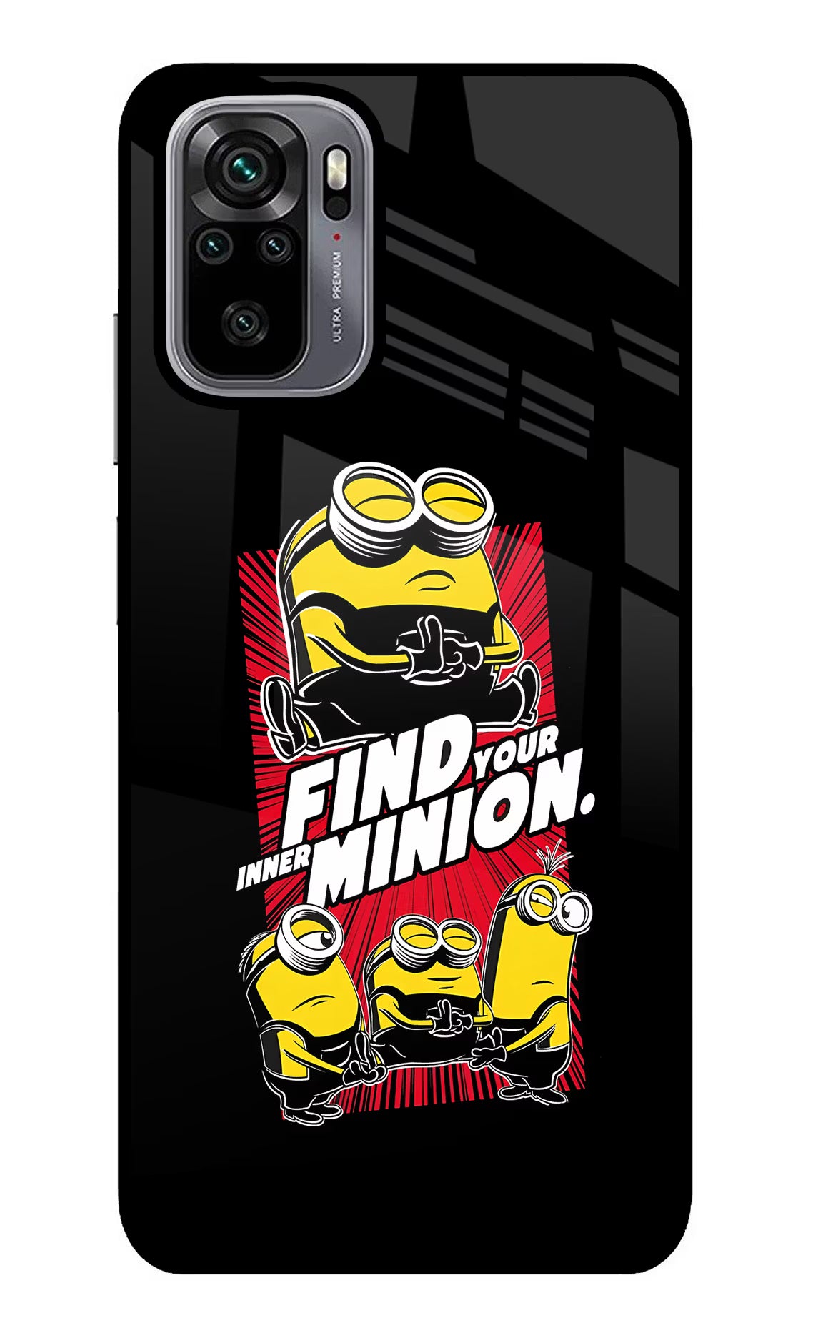 Find your inner Minion Redmi Note 10/10S Glass Case Back Cover by Casekaro